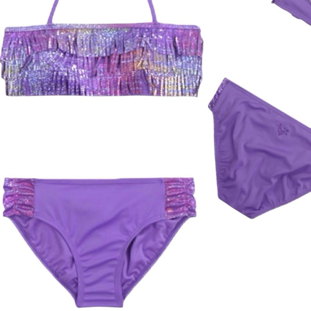 Kids Purple Tassels Bikini
